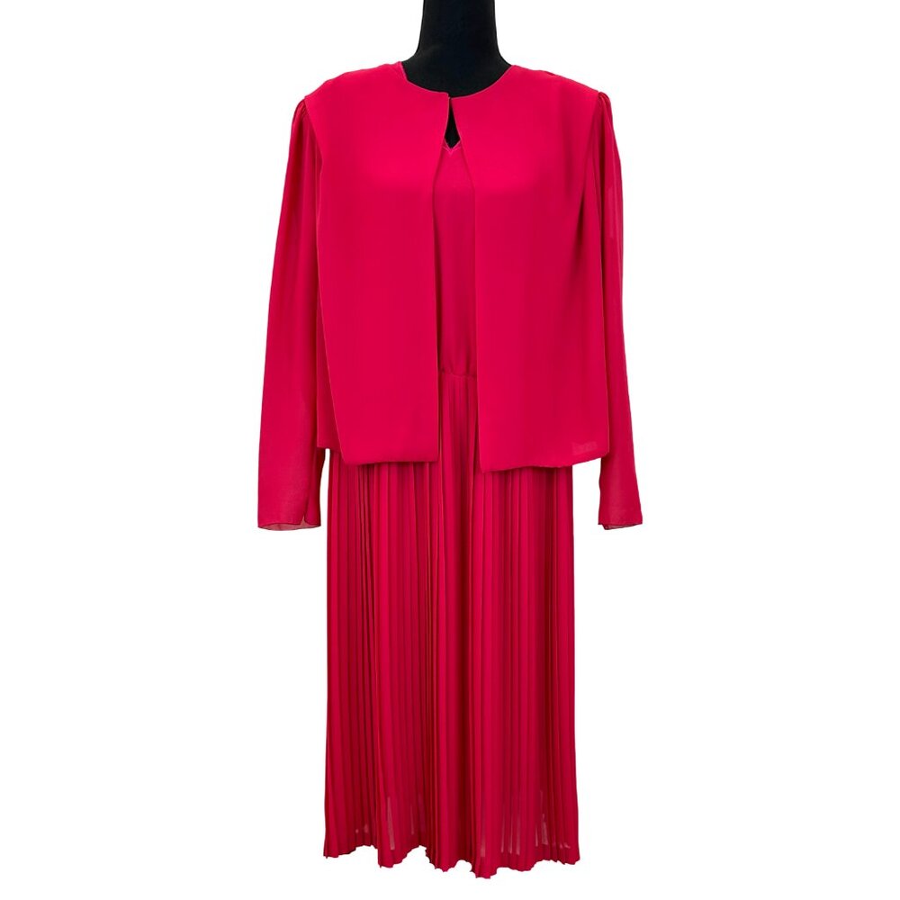 Vintage 80s 2-Piece Dress & Cardigan Set